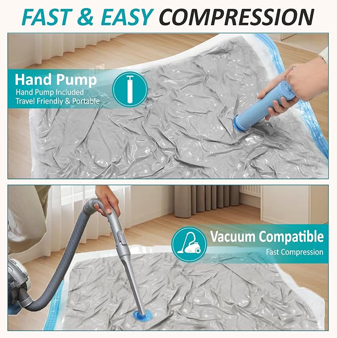 Cozy Essential Vacuum Storage Bags, 80% Compression Vacuum Seal Space Saver - Image 6