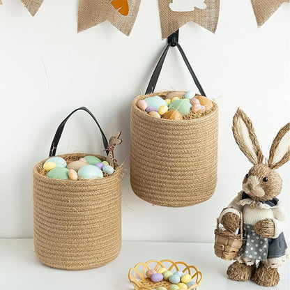 Goodpick 2 Pack Jute Wall Hanging Storage Baskets - Image 5