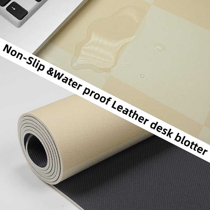 Leather Desk mat, Non-Slip Desk mat, Waterproof PU Leather Desk pad Protector - Image 3