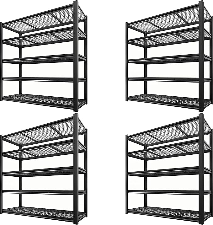 5 Tier Metal Shelving Unit, Adjustable Storage Shelves, Living Room by LIJIUHOME