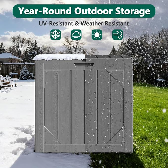 Outdoor Storage Box, 30 Gallon Deck Box Outdoor Storage Bench Outside - Image 5