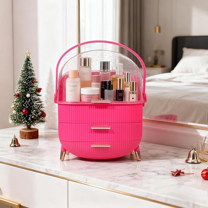 MASSY Egg Shape Makeup Storage Box, Countertop Portable Vanity Cosmetics - Image 4
