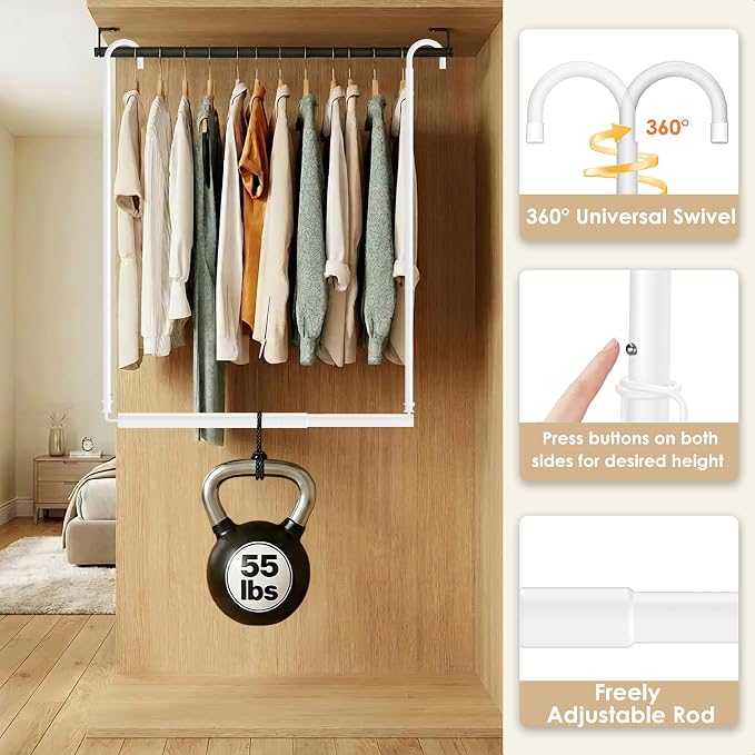 Stepless Extender Closet Hanging Rod - Image 3