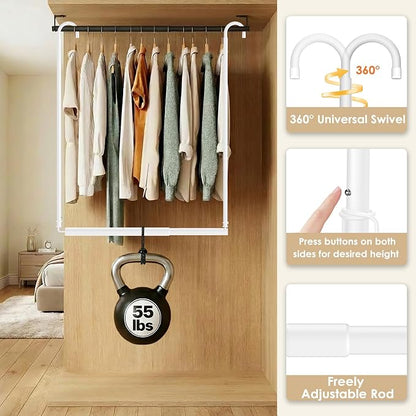 2 Pack Stepless Extender Closet Hanging Rod - Image 3