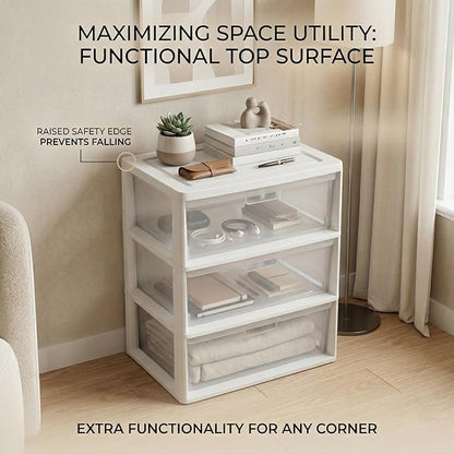 Wide 3-Drawer Storage Organizer Tower - Image 5