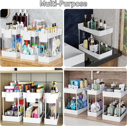 3 Pack Under Sink Organizer Bathroom and Storage Cabinet | 2 Tier - Image 7