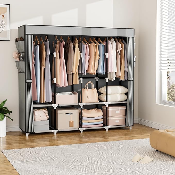 VTRIN Portable Closet for Hanging Clothes 67 Inch Wide Large Capacity Portable - Image 8