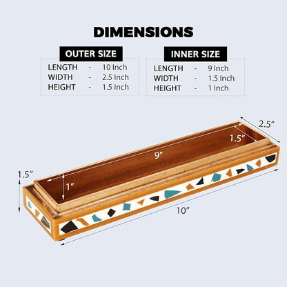 Handicrafts Home Decorative Remote Holder Box 10x2.5 – Slim Organizer Box - Image 2