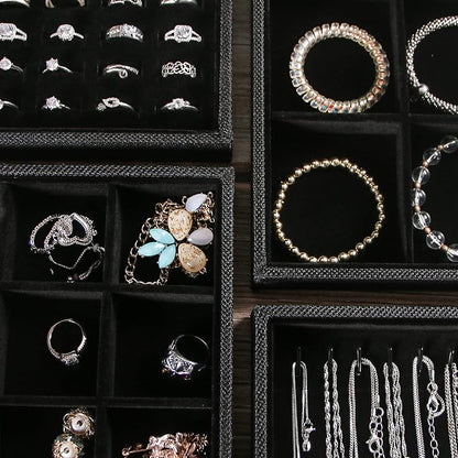Julysky 4 Pcs/set Stackable Jewelry Organizer Trays - Image 4