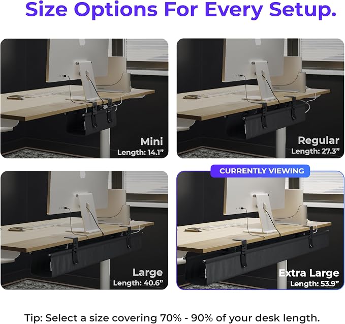 Ascrono Original No Drill Under Desk Cable Management Tray 53.9" - Image 4