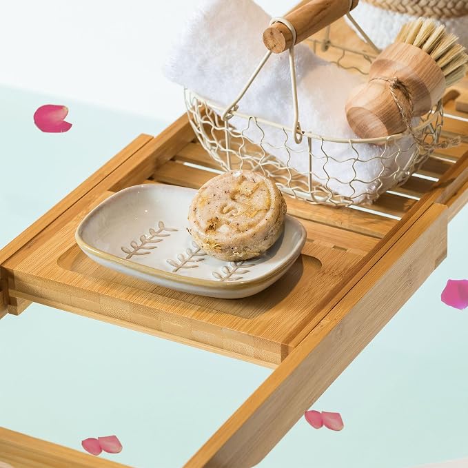 Soap Dish Bar Cleaner Dish for Shower, Ceramic Soap Dishes for Bar Shampoo or - Image 5