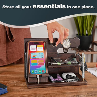 TESLYAR Wood Phone Docking Station - Image 5