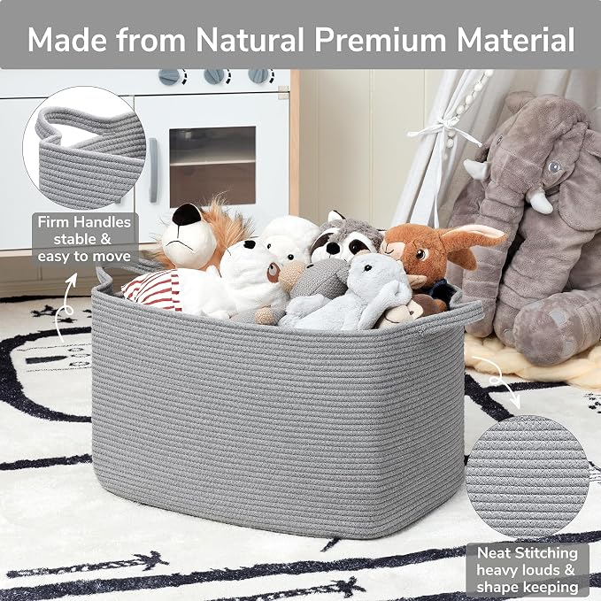 Goodpick Large Toy Basket for Blankets, Baby Laundry Basket, Storage Baskets - Image 6