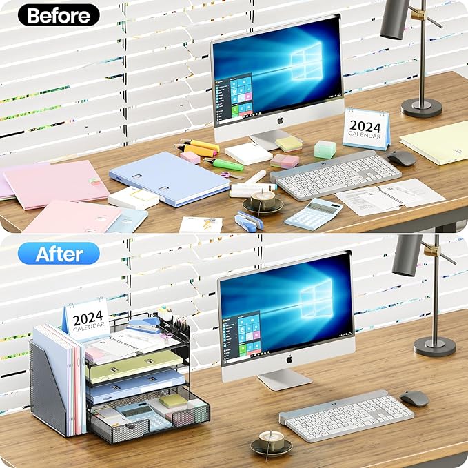 OPNICE Desk Organizer, 4-Tier Desktop File Organizer - Image 2
