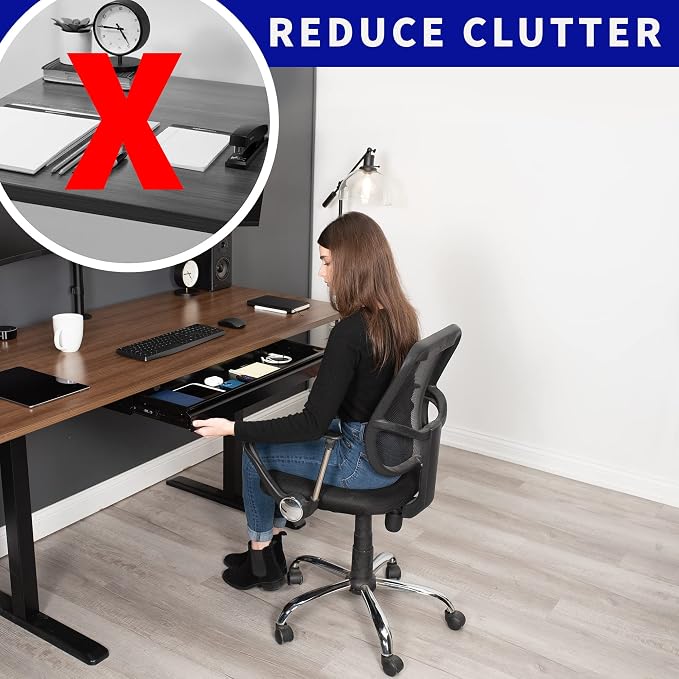VIVO Large 33 inch Under Desk Slide Out Storage Drawer Organizer, DESK-DR33-B - Image 9