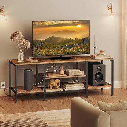 HOOBRO TV Stand with Power Outlets to 65 Inches, TV Console Table with Open by HOOBRO
