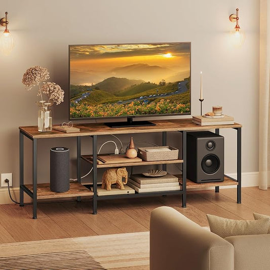HOOBRO TV Stand with Power Outlets to 65 Inches, TV Console Table with Open by HOOBRO