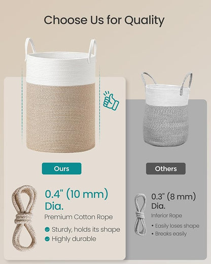 SONGMICS Laundry Hamper, Cotton Rope Laundry Basket - Image 4