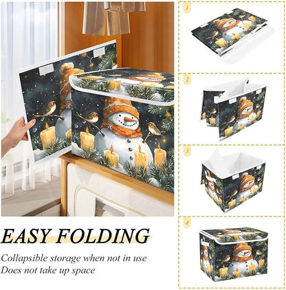 Watercolor Snowman Storage Bins - Image 4