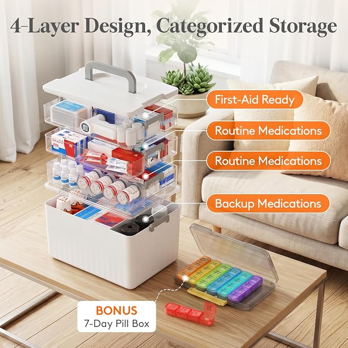 Lifewit 4-Tier Extra-Tall Medicine Cabinet Organizer - Image 8