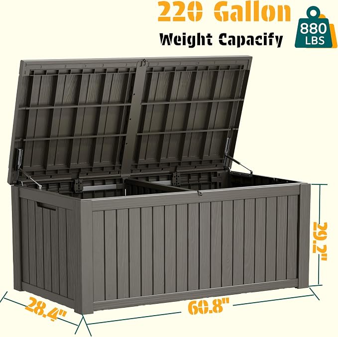 NUNU LAB 220 Gallon Outdoor Storage Box Waterproof, Outside Package Delivery - Image 3