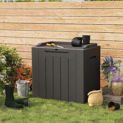 Patiolife 30 Gallon Resin Deck Box, Small Outdoor Storage - Image 2