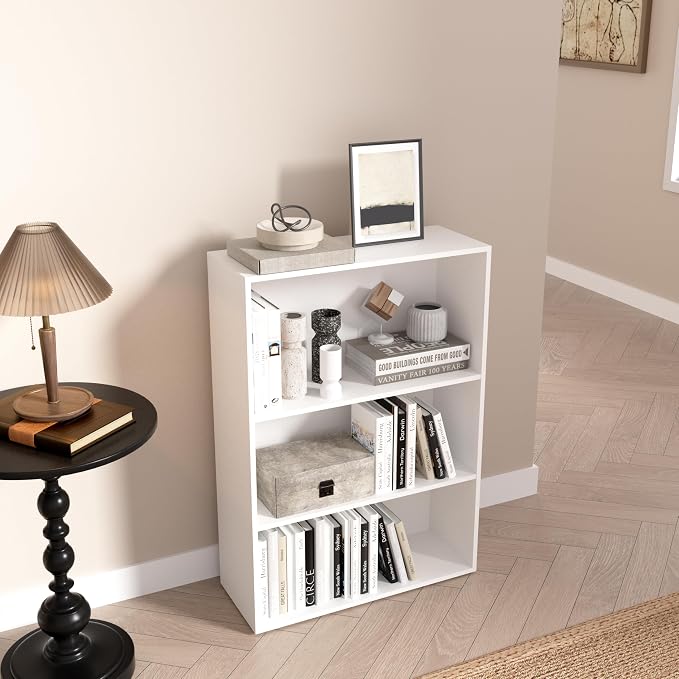 3 Tier Book Shelf，Wooden 3 Cube Storage Organizer, 33 Inch Versatile Cubes - Image 7