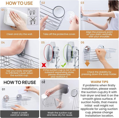 LEVERLOC Shower Caddy Suction Cup, Shelves - Image 5