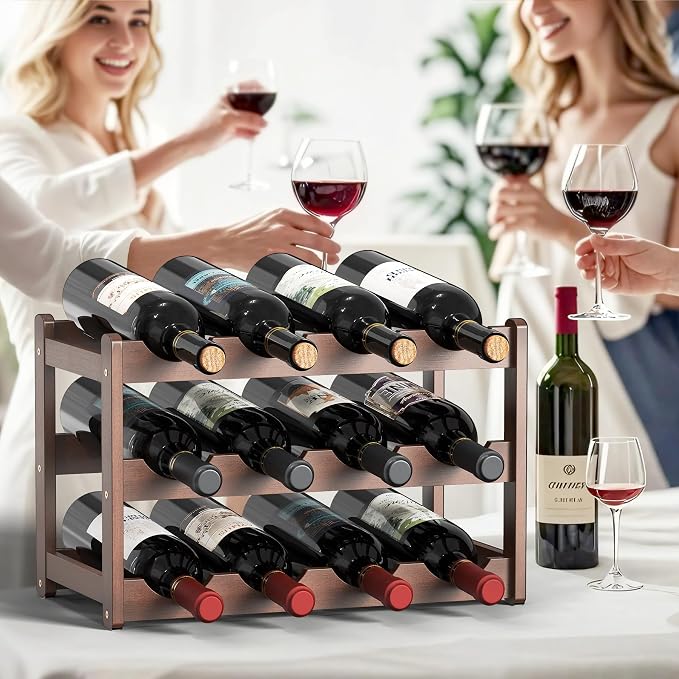 Wine Rack, Bamboo Wine Racks Countertop, Sturdy Wine Rack - Image 2