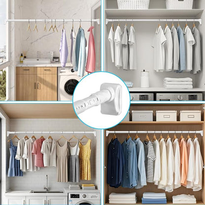 White Closet Rods For Hanging Clothes, 41-126 In heavy duty tension rod | - Image 7