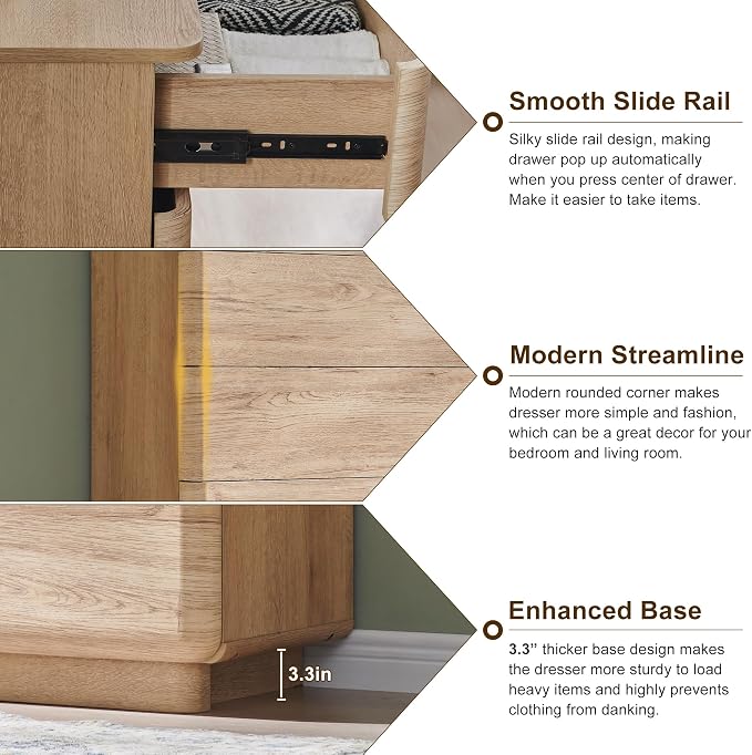 ACCOHOHO Modern 6 Drawer Dresser - Image 5