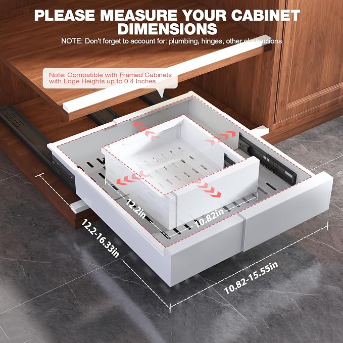 2 Pack Pull Out Cabinet Organizer Expandable Width and Depth, Slide Out Drawers - Image 6
