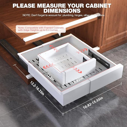 2 Pack Pull Out Cabinet Organizer Expandable Width and Depth, Slide Out Drawers - Image 6