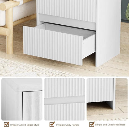 Fluted Nightstand, Modern Night Stand - Image 4