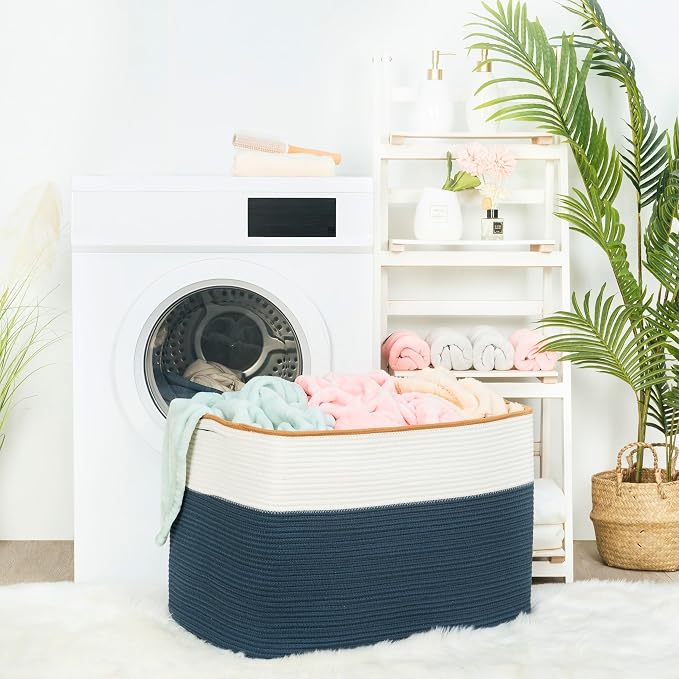 MINTWOOD Design 112L Extra Large Blanket Basket Holder Living Room, Dog Toy - Image 4