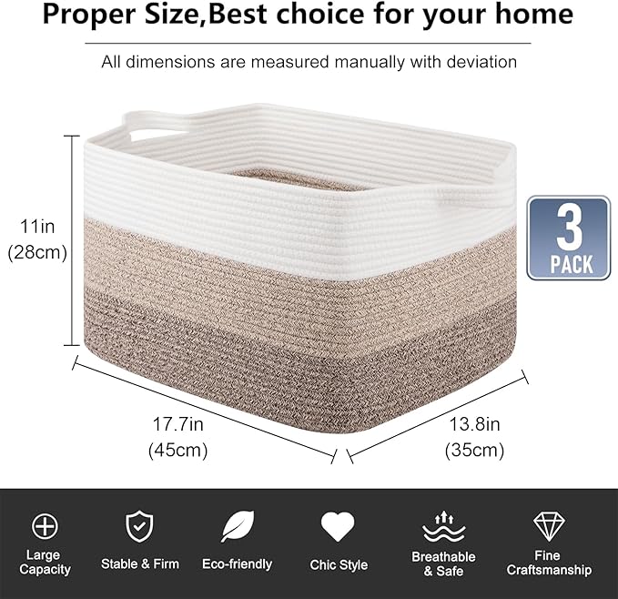 OIAHOMY Rectangle Woven Storage Basket - Image 3