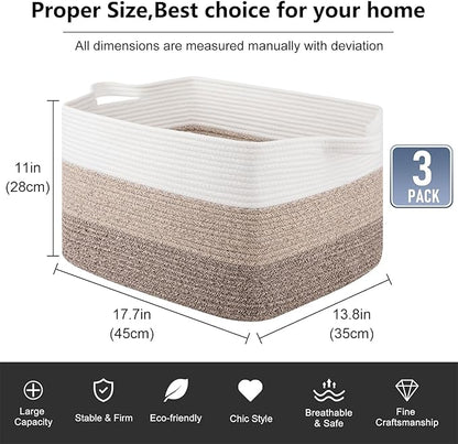 OIAHOMY Rectangle Woven Storage Basket - Image 3