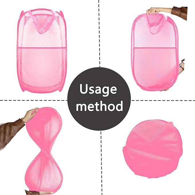 Collapsible Pop Up Laundry Hamper, Extra Large Mesh Foldable Laundry Basket - Image 3