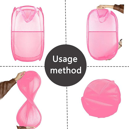 Collapsible Pop Up Laundry Hamper, Extra Large Mesh Foldable Laundry Basket - Image 3