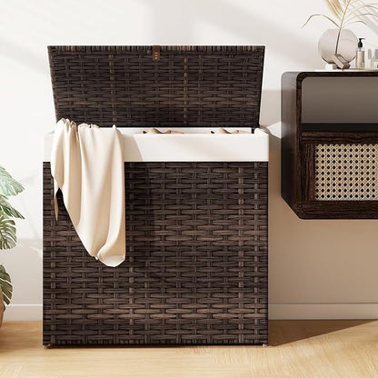 Giantex Laundry Hamper w/Wheels, 3 Section Hamper 125L w/2 Removable Liner Bags - Image 3