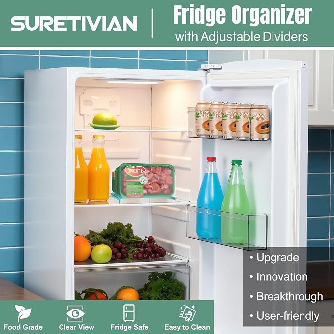 SURETIVIAN Freezer Organizer 12” Visible Fridge Organizer Rack - Image 2