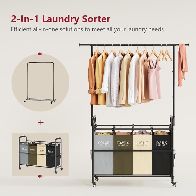 Tajsoon Laundry Sorter Cart - Image 3