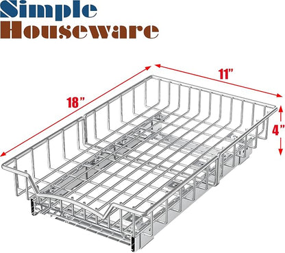Simple Houseware Under Cabinet Pull Out Sliding Shelf Drawer, 18Dx11W | - Image 2