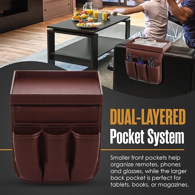 Houseables Armchair Caddy, Recliner Accessories, Armrest Organizer, Arm Chair - Image 6