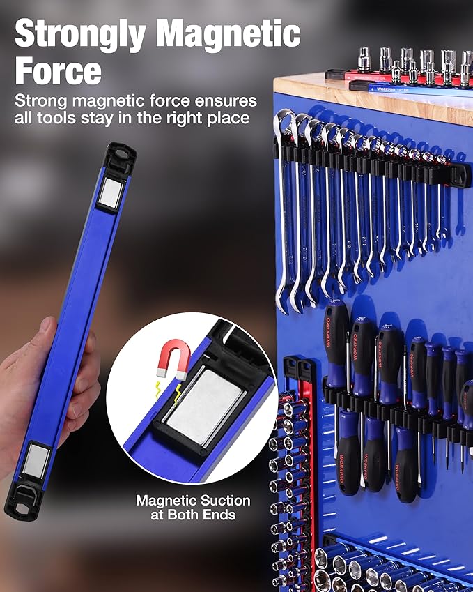 WORKPRO 8-Piece Magnetic Socket Organizer and Magnetic Screwdriver Organizer Set - Image 4