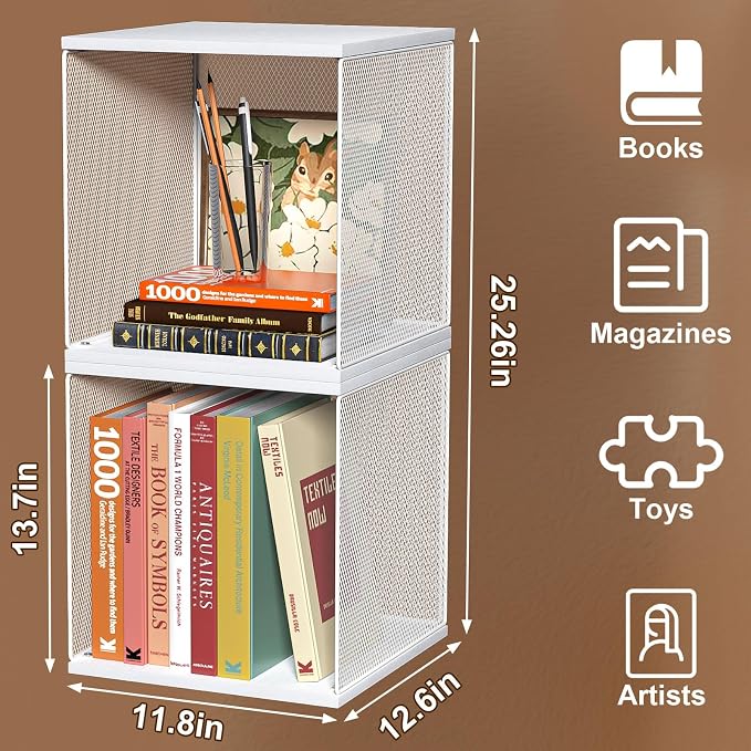 Dmevkic 2 Cube Organizer Bookshelves DIY Variable Stackable Cube Storage - Image 3