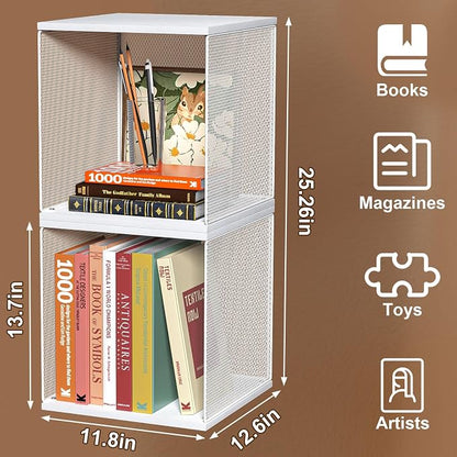 Dmevkic 2 Cube Organizer Bookshelves DIY Variable Stackable Cube Storage - Image 3