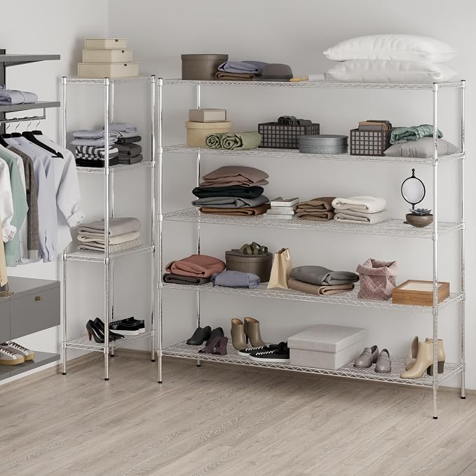 21" Deep x 72" Wide x 74" Height Wire Shelving Kit | 5-Tier | NSF Commercial - Image 7
