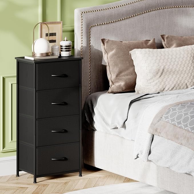 Somdot Dresser for Bedroom, 4 Drawer Storage Cabinet, Steel Frame and MDF Wood - Image 2