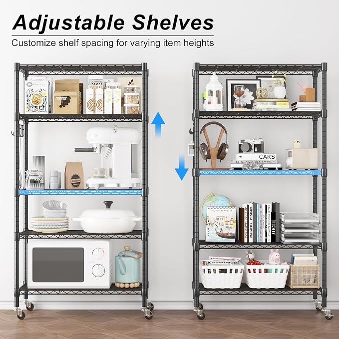 Homdox 5 Tier Metal Storage Shelves - Image 4